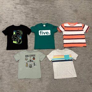 Toddler T-Shirts - Set of 5 - Size 5T - Sports - Bugs - Nautica - Jumping Beans